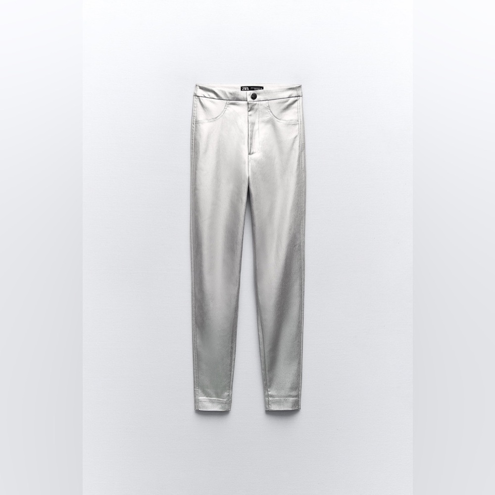Zara Mid Rise Metallic Leggings
